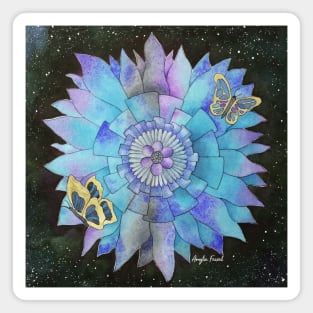 Flower and Butterfly mandala Magnet